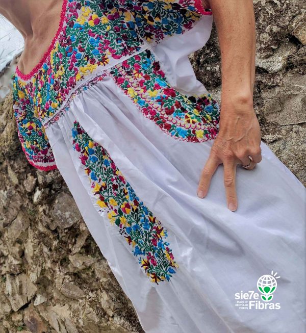 Mexican Dress San Antonio White Multicolor