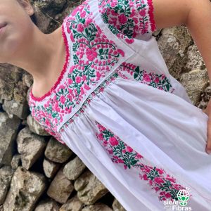 San Antonino dresses white and pink for girl
